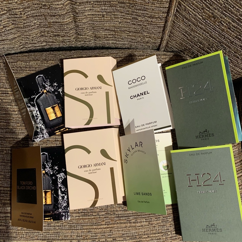 Luxury samples all sprays mini x8 new Hermes chanel Giorgio Armani Tom ford